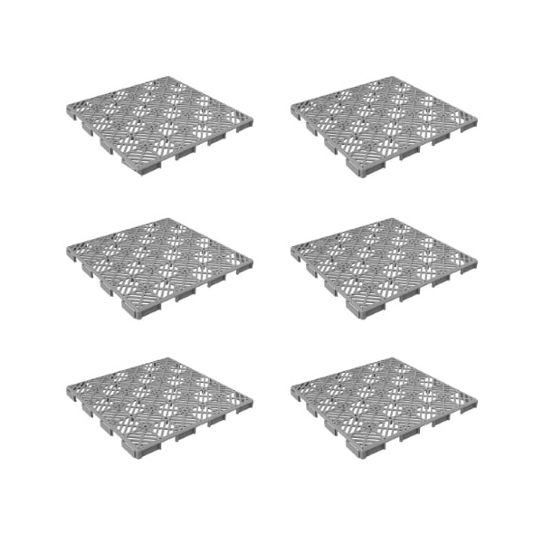 Nature Spring Set of 6 Patio and Deck Tiles, Interlocking Pattern Outdoor Flooring Pavers Weather Resistant, Gray 444522EFM - main